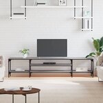 vidaXL Meuble TV sonoma gris 201x35x45 cm bois d'ingénierie et fer