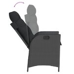 vidaXL Ensemble à manger de jardin coussins 7Pièces Noir Résine tressée