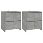 vidaXL Buffets 2 Pièces Gris béton 70x41x75 cm Aggloméré
