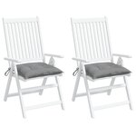vidaXL Coussins de chaise lot de 2 gris 40x40x7 cm tissu oxford