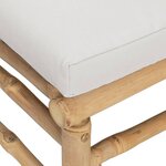 vidaXL Salon de jardin 3 Pièces avec coussins gris clair bambou