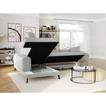 Canapé d'angle gauche convertible IMPERIA 5 places - gris clair - 2 coffres de rangement - 304 x 212 x 86 cm