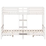 vidaXL Lit superposé sans matelas 80x200/140x200 cm blanc bois massif