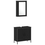 vidaXL Ensemble de meubles de salle de bain 3 pièces en bois d'ingénierie chêne noir