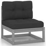 Salon de jardin meuble d'extérieur ensemble de mobilier 8 pièces avec coussins gris bois de pin massif 02_0017583