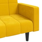 vidaXL Canapé-lit à 2 places avec deux oreillers Jaune Velours