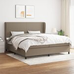 vidaXL Sommier à lattes de lit avec matelas Taupe 200x200 cm Tissu