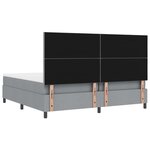 vidaXL Lit à ressorts avec matelas & lumière LED gris clair 200x200 cm en tissu