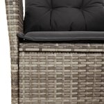 vidaXL Ensemble à manger de jardin 3 Pièces coussins gris résine tressée