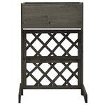 vidaXL Jardinière à treillis de jardin Gris 45x30x74 cm Bois de sapin