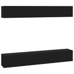 vidaXL Meubles TV muraux 4 Pièces Noir 100x30x30 cm
