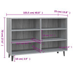 vidaXL Buffet sonoma gris 103 5x35x70 cm bois d'ingénierie