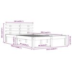 vidaXL Cadre de lit sans matelas gris bois massif 150x200 cm