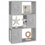 vidaXL Bibliothèque/Séparateur de pièce Gris 60x24x94 cm Aggloméré