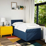 vidaXL Sommier à lattes de lit avec matelas Bleu 80x200 cm Tissu