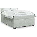 vidaXL Sommier à lattes de lit et matelas Gris clair 160x200cm Velours