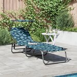 vidaXL Transat pliant avec motif feuille en tissu Oxford 600D