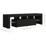 vidaXL Meuble TV avec lumières LED Noir 140x36 5x40 cm