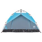 vidaXL Tente de camping à dôme 3 personnes bleu libération rapide
