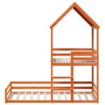 vidaXL Lit superposé avec toit cire marron 80x200cm bois massif de pin