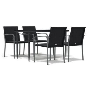 vidaXL Ensemble à manger de jardin 5 Pièces coussins résine tressée acier