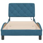 vidaXL Cadre de lit avec lumières LED bleu 90x190 cm velours