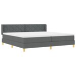 vidaXL Lit à ressorts avec matelas gris foncé 200x200 cm en tissu