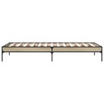vidaXL Cadre de lit chêne sonoma 90x200 cm bois d'ingénierie et métal