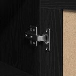 vidaXL Buffet en chêne noir 69.5x34x180 cm en bois d'ingénierie