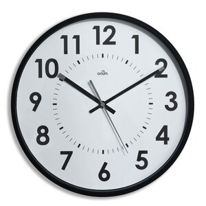 Horloge murale silencieuse à quartz, diamètre 30cm - Noir