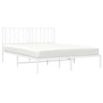 vidaXL Cadre de lit métal sans matelas et tête de lit blanc 150x200 cm