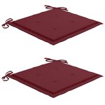 vidaXL Chaises de jardin lot de 2 avec coussins Bois de teck massif