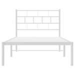 vidaXL Cadre de lit métal sans matelas et tête de lit blanc 100x200 cm