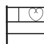 vidaXL Cadre de lit métal avec tête de lit noir 107x203 cm