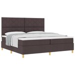 vidaXL Lit avec sommier et matelas Marron foncé 200x200 cm Tissu