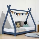 Lit tipi enfant NAKANA 120 x 190 bleu marine