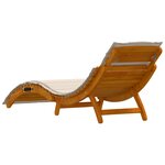 Chaises longues vidaXL avec coussins 2 Pièces crème en bois d'acacia résistant