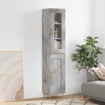 vidaXL Buffet haut Gris béton 34 5x34x180 cm Bois d'ingénierie