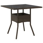 vidaXL Ensemble à manger de jardin et coussins 3Pièces marron rotin verre