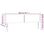 vidaXL Tête de lit à LED Gris foncé 200x5x78/88 cm Velours