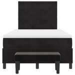 vidaXL Lit à ressort avec matelas et banc noir 120x200 cm en velours
