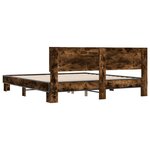 vidaXL Cadre de lit sans matelas chêne fumé 200x200 cm