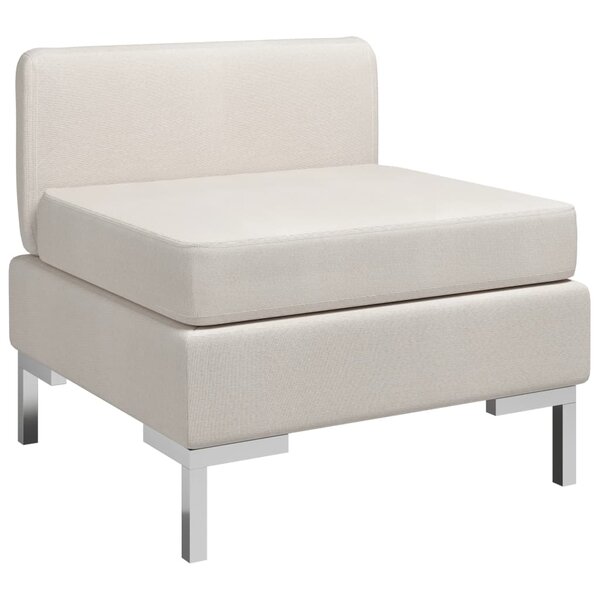 vidaXL Canapé central sectionnel avec coussin Tissu Crème