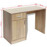 vidaXL Bureau avec tiroir et placard Chêne 100x40x73 cm