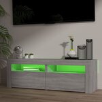 vidaXL Meuble TV avec lumières LED sonoma gris 120x35x40 cm