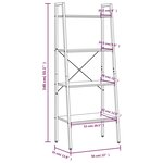 vidaXL Étagère sur pied 4 niveaux Marron clair et noir 56x35x140 cm