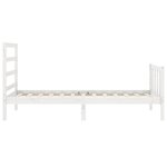 vidaXL Cadre de lit avec tête de lit blanc petit simple bois massif