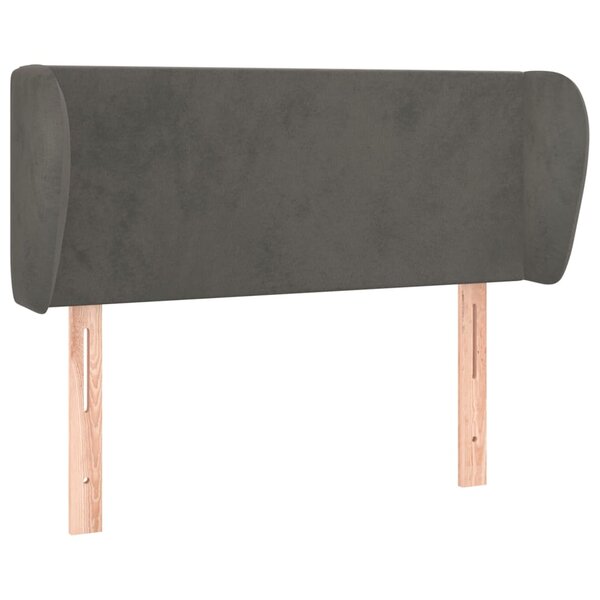 vidaXL Tête de lit avec oreilles Gris foncé 93x23x78/88 cm Velours