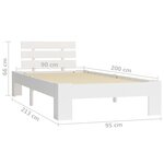 vidaXL Cadre de lit sans matelas blanc bois de pin massif 90x200 cm