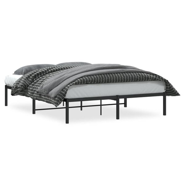 vidaXL Cadre de lit métal noir 150x200 cm